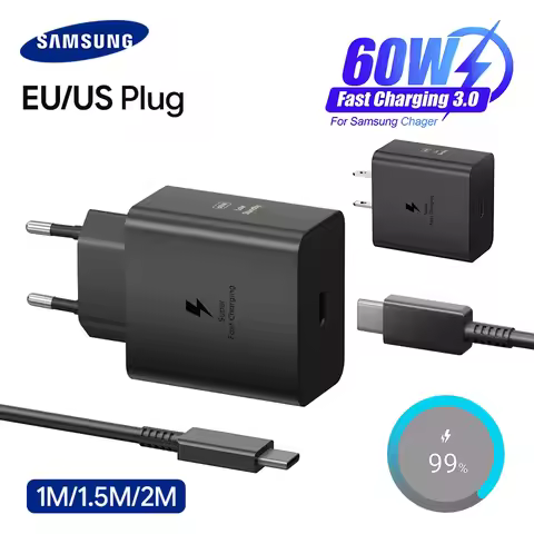 Samsung 60W Super Fast Charger Usb Type C Cargador Adapter for Galaxy S26 S25 S24 Ultra S23 S20 S22 