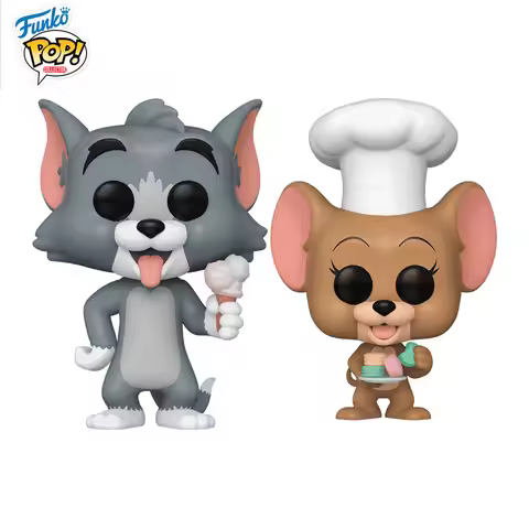 In Stock FUNKO POP Original Cat and Mouse Tom and Jerry Chef Magician Styling Mobile Phone Model Col
