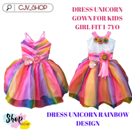BIRTHDAY DRESS UNICORN GOWN FOR KIDS GIRL  (1 YO UP TO 7 YO)