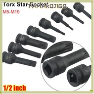 TAMAKOJIGO 1Pcs Electric Drill Socket Adapter, Long Bit 78mm Length 12 Point Torx Socket, Cr-Mo Stee