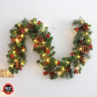 HIJAU 2.7 meter Christmas Garland Green Leaf Christmas Flower Circle Garland/ Christmas Decoration A