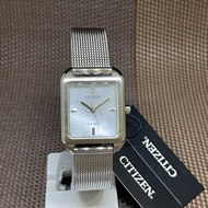 [TimeYourTime] Citizen Eco-Drive EM0491-81D Mesh Stainless Steel Mother Of Pearl Ladies Watch