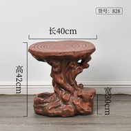 ✉◈㍿Rockery and Flowing Water Fountain Feng Shui Wheel Ornaments Imitation Wood Root Carving Creative Resin Crafts Base