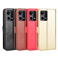 For OPPO Reno7 Reno8 4G Case Flip Luxury Wallet PU Leather Phone Case Cover with Card Holder For OPPO Reno 7 8 4G