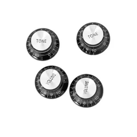 Guitar 2 Tone 2 Volume Control Knobs Silver Top Hat Bell Aluminum For Gibson Les Paul SG Musical Ins