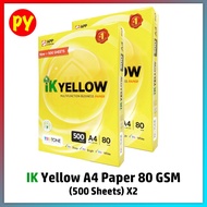 IK YELLOW Paper A4 8gm - IK A4 paper 80GSM 500 sheets X 2 Pack
