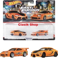 Hot Wheels Twin Pack Premium Fast and Furious Toyota GR Supra & Supra