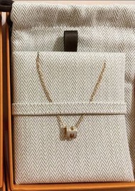 Mini pop h necklace 奶茶玫瑰金