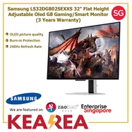 Samsung LS32DG802SEXXS 32" Flat Height Adjustable Oled G8 UHD 240Hz Gaming/Smart Monitor (3 Years Wa