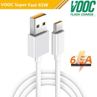 65W Super VOOC USB Type C สาย 6.5A Fast สายชาร์จ OPPO USB C สำหรับ OPPO X3 Pro reno 4 SE 6 5 Pro Realme X7 Pro GT Ne Xiaomi Redmi Huawei Samsung โทรศัพท์อุปกรณ์เสริมข้อมูลสายไฟสาย USB