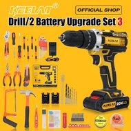 BESTSELLER 【 KEELAT Mesin Bor 12V 36V 2baterai Cas Cordless Impact Bat