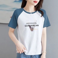 Clothing Fashion Short-Sleeved T-Shirt Plus Size Top Printed Basic Style Letter Medium M-3XL Loose S