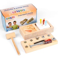 2 Toys for 1 Price - Montessori screwdriver board set & Hammer Peg Toy Game - Preschool Materials To
