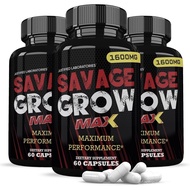 Justified Laboratories (3 Pack Savage Grow Max 1600MG Advanced Men's Heath Formula180 Capsules