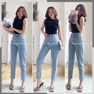☇ Quần Bò Nữ Quần Jean Baggy Trơn Lưng Cao Form Đẹp Ulzzang Yuri jeans