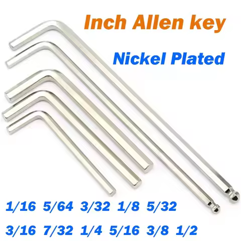 Allen key Wrench 1/16 5/64 3/32 1/8 5/32 3/16 7/32 1/4 5/16 3/8 1/2 Inch L Shape Ball End Long Arm H