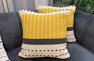 NATURE4U 2 pcs Boho Throw Pillow Covers for Couch Sofa 18 x 18 Inch Cotton Hand-Woven Tufted Decorat