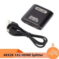 XIN52 1 to 2 Support 1080P Multi-Screen Display Splitter HDMI Switcher Duplicator Split Screen 1 Input 2 Output Video Adapter 4K HDMI Splitter Switcher Box Hub Video Splitter