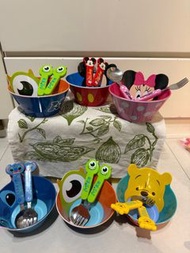 正版全新迪士尼碗+餐具$40(set) 共6set