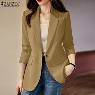 MOMONACO ZANZEA Korean Style Women's Office Wear Suits Jacket Office Work Long Sleeve Button Up Blazer #11