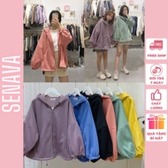 Women's sweatshirt hoodie with batwing zip lock, loose form, unisex SENAVA AK34