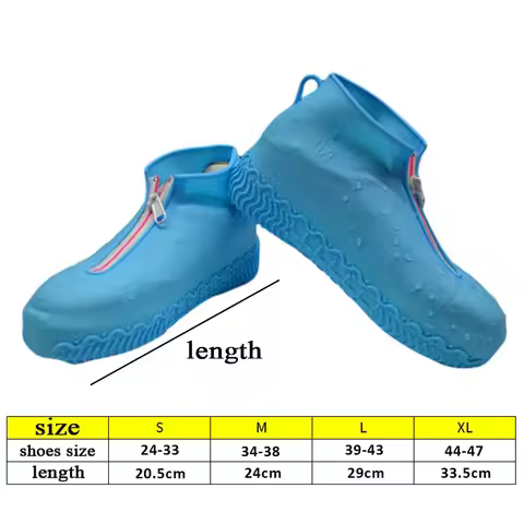 Waterproof Shoes Covers Front Zip Rain Shoe Protector Covers Shoes Plus Size Unisex High Elasticity 