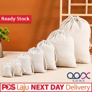 SIMPUL ORGANIK Linen Burlap Cotton Drawstring Bag Jewelry Goodies Jute Pouch Beg Guni 束口袋 Burlap Bag