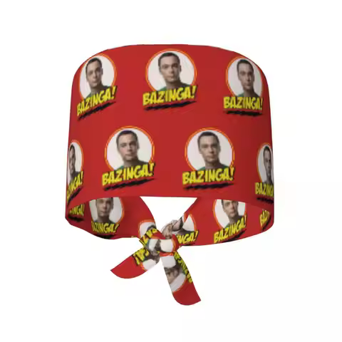 Bazinga The Big Bang Theory Scrub Hat Doctor Working Surgical Cap Men Women Adjustable Nursing Caps 