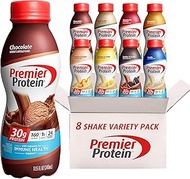 Premier Protein Shake, 8 Flavor Variety Pack, 30g Protein, 1g Sugar, 24 Vitamins & Minerals, Nutrien