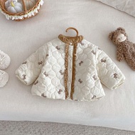 Baby Girl Cream Bow QuiltedJacket - AK081