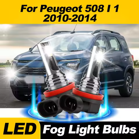 60W H8 H9 H11 Car Fog Lights 20000LM Super Bright LED Fog Lamps 12V 6000K White For Peugeot 508 I 1 