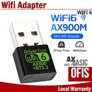 Bluetooth 5.3 + WIFI 6 AX900 USB Wireless Adapter Network 2.4G 5GHZ