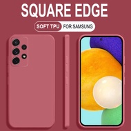 Samsung Galaxy A52 A72 A02 A12 A32 A42 A51 A71 A52S M32 Square Liquid Silicone Phone Case Camera Protection Fashion Soft Case Back Shockproof Cover Phone Case