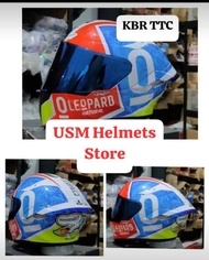 Helm KBR TTC,  Paket Ganteng,  Visor dan Spoiler Iridium. Helm Full Face Brand KBR