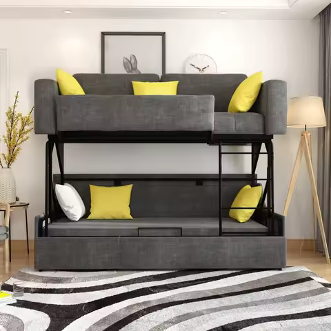 Sofa Bed Smart Furniture Bunk Bed Foldable Multifunctional Fabric Dual-Use Bunk Bed Double Bedroom G