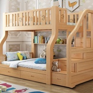 Children Kids Bed Bunk Bed For Kids, Solid Wood Double Decker Bed Multi-functional Kids Bed Frame Wi