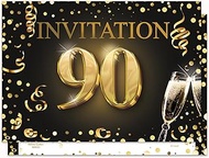 Edition Colibri Invitation Cards for 90th Birthday, Set of 10, DIN A6 Cards Set to Fill Invite Anniv