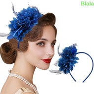 Blala Sparkling Feathered Hairhoop Hair Ornament For Carnivals Celebration Soft Elastic Band Bright 