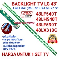 ∋ Lg 43inc LED TV BACKLIGHT 43LF540 43LH540 43LX310 C 43LF590 43LF 540T 43LH 540T 43LX 310C LED TV BACKLIGHT LG STRIP 43IN 36led LED