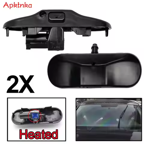 APKTNKA Pair Front Windshield Washer Nozzles Jet Heated Set For Audi A1 8X A4 B8 Q3 Q5 Q7 4L TT 2011