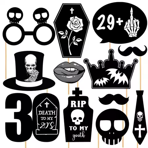 30th Rip To My Youth 29+ Photo Booth Props Death To My Twenties Sash for Adult Birthday Decoration D