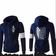 Men's Jacket attack On Titan Navy Anime Jacket/ Cool Anime Distro Hoodie Jacket/