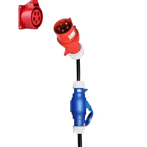 Electric vehicle charging adapter CEE Plug 16A/32A Red to Socket Blue 1-phase 32A 7KW 16A 3.5KW Red 
