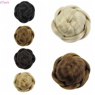YOLO Braided Chignon Vintage Synthetic Stylish Invisible Straight Trendy Girls Black Heat Resistant 