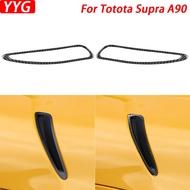 For Toyota Supra A90 2019-2022 Real Carbon Fiber Hood Air Outlet Decorative Strip Car Styling Decora