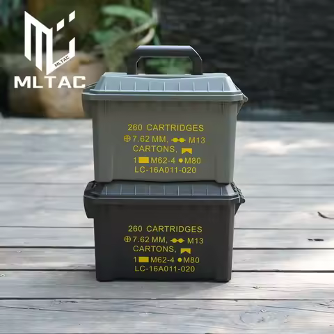 Outdoors Tactical Rifle Ammo Box Plastics Waterproof high Strength Toolbox Airsoft 5.56 Or 7.62 Ammu