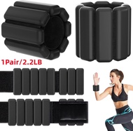 Wrist Ankle Weights, Wearable Strong Arm & Leg Weights Set（Black-1Pair/2.2LB) , Adjustable Ankle Wei