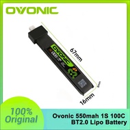 OVONIC 1S 550mAh Lipo Battery 100C 3.8V 1S1P Lipo-battery BT2.0 Plug FPV High-Pressure Battery for T