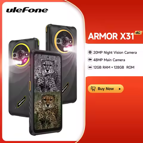 Ulefone Armor X31 4G Rugged Phone Android 14 Smartphone 6.56”12GB RAM 128GB ROM 48MP NFC Night Camer