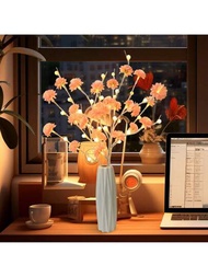 1入20 LED 72-74厘米高粉色花球樹枝燈裝飾，適用於臥室，客廳，花園，露台，花瓶裝飾，婚禮，派對裝飾，四季裝飾。